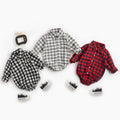 Newborn Baby Boys Bodysuits Fashion Plaid Long Sleeve