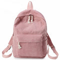 Soft Fabric Striped Corduroy Designer Teenage Girls School Backpack