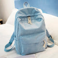 Soft Fabric Striped Corduroy Designer Teenage Girls School Backpack