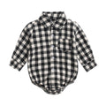 Newborn Baby Boys Bodysuits Fashion Plaid Long Sleeve