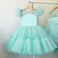Girls Formal Shiny Bow Mesh Christmas Princess Dress