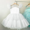 Girls Formal Shiny Bow Mesh Christmas Princess Dress