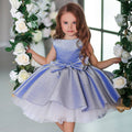 Girls Formal Shiny Bow Mesh Christmas Princess Dress