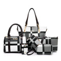 New 6 PCS Luxury Plaid Colours Handbags Set