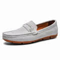 Breathable Comfortable Checkered Embossing Leather Loafers