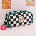 Classic Fashion Pencil Bag Canvas Contrast Colour Large Capacity Pencil Case Stationery Storage Bag Organizer for Student Gift