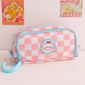 Classic Fashion Pencil Bag Canvas Contrast Colour Large Capacity Pencil Case Stationery Storage Bag Organizer for Student Gift
