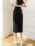 Vintage Hip Fashion High Waist Split One-Step Skirts