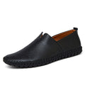 Breathable Comfortable Checkered Embossing Leather Loafers