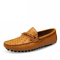 Breathable Comfortable Checkered Embossing Leather Loafers
