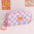 Classic Fashion Pencil Bag Canvas Contrast Colour Large Capacity Pencil Case Stationery Storage Bag Organizer for Student Gift