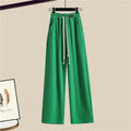 New Wide Leg Trousers White Shirt Wave Bra Vest 3pcs Elegant Women's Tracksuits