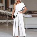 TPC Women Elegant Wide Leg One Shoulder Jumpsuits