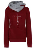 Women's Faith Embroidered Hoodies Sweatshirts