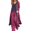 Stylish Cardigan Coat Sling Top Pants Homewear Set (3Pc) Outfit