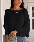 Elegant Long Sleeve Blouse Beaded Backless Sexy Tops