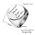 Customized Signet Rings Engrave Name Photo Logo Signet Rings