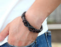 Stainless Steel Leather Bracelet Infinity Logo Special Popular Pattern Unisex Bracelet