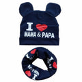 100% Cotton Lovely Cap Beanies High- Quality Kids Hat Scarf Set