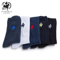 High-Quality Fashion 5 Pairs Brand PIER POLO Casual Cotton Socks Business Embroidery Men's Socks