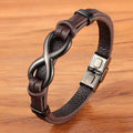 Stainless Steel Leather Bracelet Infinity Logo Special Popular Pattern Unisex Bracelet