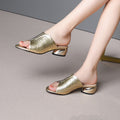 Women Bright leather outdoor slippers
