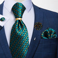 Luxury Men's Ties Silk Jacquard Woven Men Necktie Ring Brooch Cufflinks Hanky Set