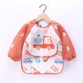 Baby Kids Toddler Long Sleeve Scarf Waterproof Art Smock Feeding Bib Apron Pocket Infant Boys Girls Burp Cloth Banana Bibs