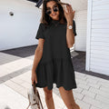 Ruffles Big Hem Short Sleeve Mini Dress