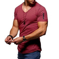 Men's V-neck Fitness Bodybuilding T-shirt