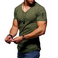 Men's V-neck Fitness Bodybuilding T-shirt