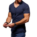 Men's V-neck Fitness Bodybuilding T-shirt