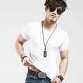 V-Neck Short Sleeve Fashion Fitness Hot T-shirt For Men