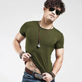 V-Neck Short Sleeve Fashion Fitness Hot T-shirt For Men