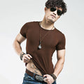 V-Neck Short Sleeve Fashion Fitness Hot T-shirt For Men