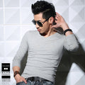 Men’s Cotton long sleeves V-Neck Slim Fit T-Shirts