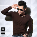Men’s Cotton long sleeves V-Neck Slim Fit T-Shirts
