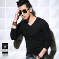 Men’s Cotton long sleeves V-Neck Slim Fit T-Shirts