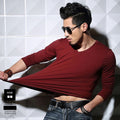 Men’s Cotton long sleeves V-Neck Slim Fit T-Shirts