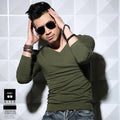 Men’s Cotton long sleeves V-Neck Slim Fit T-Shirts