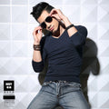 Men’s Cotton long sleeves V-Neck Slim Fit T-Shirts