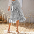 High Waist Fashion Wrap Floral Ruffle Skirts