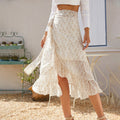 High Waist Fashion Wrap Floral Ruffle Skirts