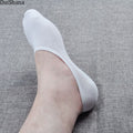 5 Pairs Thin Invisible Cotton Silicone Non-Slip Sock For Men Breathable Pure Colour Socks Fashion Boat Socks