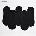 5 Pairs Thin Invisible Cotton Silicone Non-Slip Sock For Men Breathable Pure Colour Socks Fashion Boat Socks