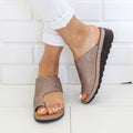 Comfy Leather Platform Flat Sole Orthopedic Sandal