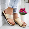 Comfy Leather Platform Flat Sole Orthopedic Sandal