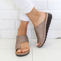 Comfy Leather Platform Flat Sole Orthopedic Sandal