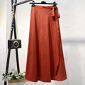 Elegant High Waist Side Tie Wrap Skirts