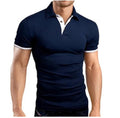 Men's Lapel Casual Short-sleeved Stitching T-shirt